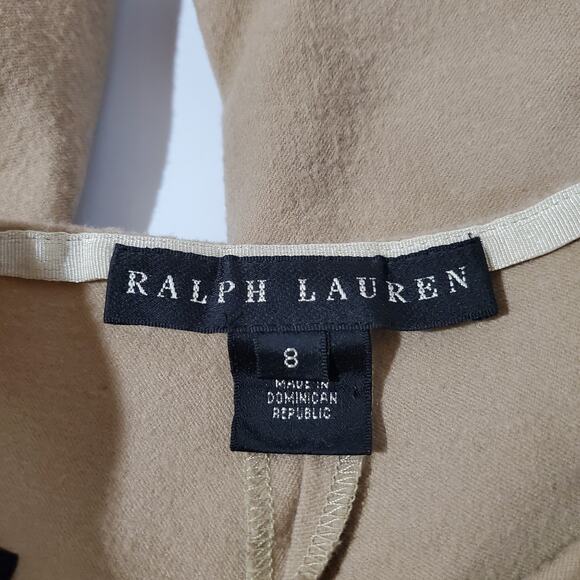 Vtg Ralph Lauren Black Label Wool Trouser Pants Womens Size 8 Tan Career Office - Picture 10 of 13